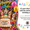 Happy Birthday virtual greeting card - Chorus of cuteness