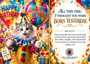 Happy Birthday virtual greeting card - Born yesterday