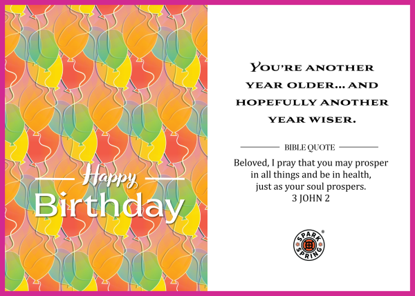 Christian-inspired Older Wiser Happy Birthday Eco-Friendly Greeting Card (Virtual)