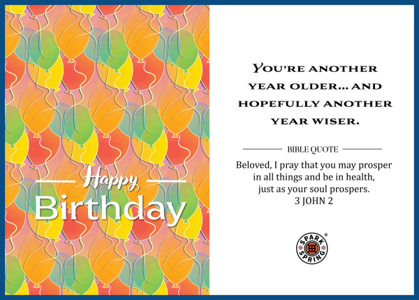 Christian-inspired Older Wiser Happy Birthday Eco-Friendly Greeting Card (Virtual)