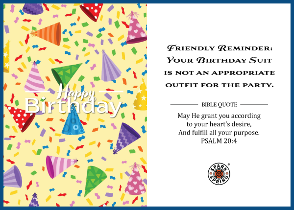 Christian-inspired Birthday Suit Happy Birthday Eco-Friendly Greeting Card (Virtual)