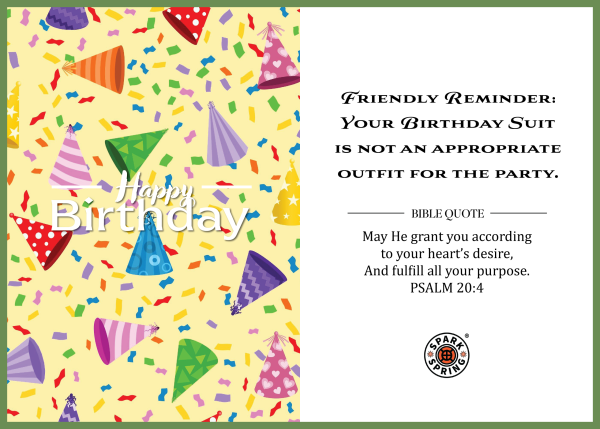 Christian-inspired Birthday Suit Happy Birthday Eco-Friendly Greeting Card (Virtual)