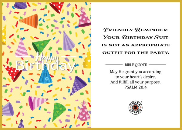 Christian-inspired Birthday Suit Happy Birthday Eco-Friendly Greeting Card (Virtual)