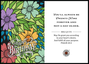 Christian-inspired 29 Forever Happy Birthday Eco-Friendly Greeting Card (Virtual)
