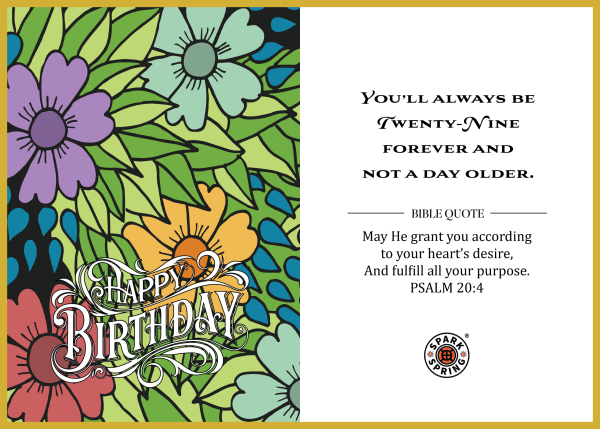 Christian-inspired 29 Forever Happy Birthday Eco-Friendly Greeting Card (Virtual)