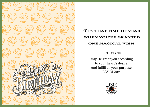 Christian-inspired Magical Wish Happy Birthday Eco-Friendly Greeting Card (Virtual)