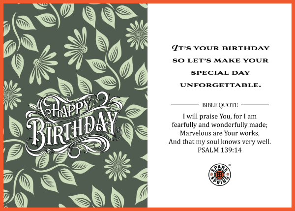 Christian-inspired Unforgettable Happy Birthday Eco-Friendly Greeting Card (Virtual)