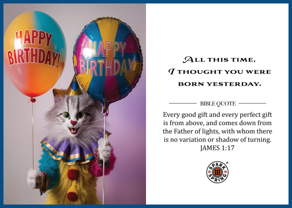 Christian-inspired Born Yesterday Happy Birthday Eco-Friendly Greeting Card (Virtual)