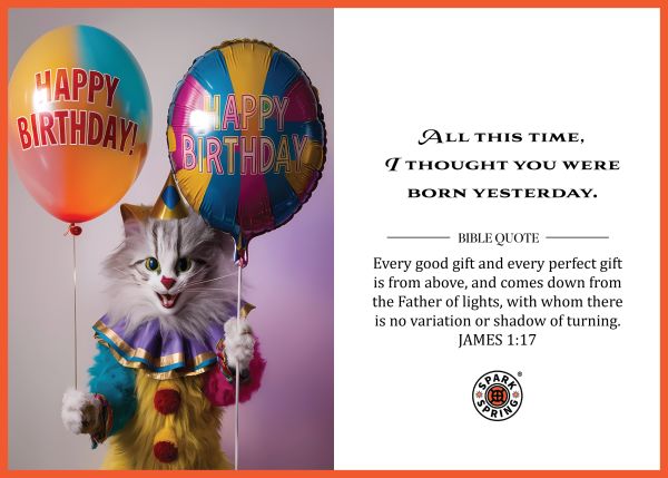 Christian-inspired Born Yesterday Happy Birthday Eco-Friendly Greeting Card (Virtual)