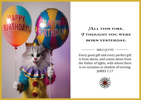 Christian-inspired Born Yesterday Happy Birthday Eco-Friendly Greeting Card (Virtual)