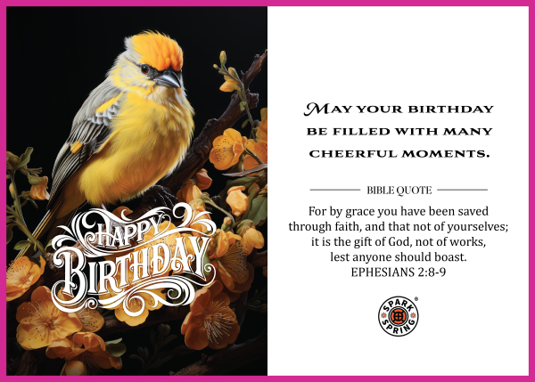 Christian-inspired Cheerful Moments Happy Birthday Eco-Friendly Greeting Card (Virtual)