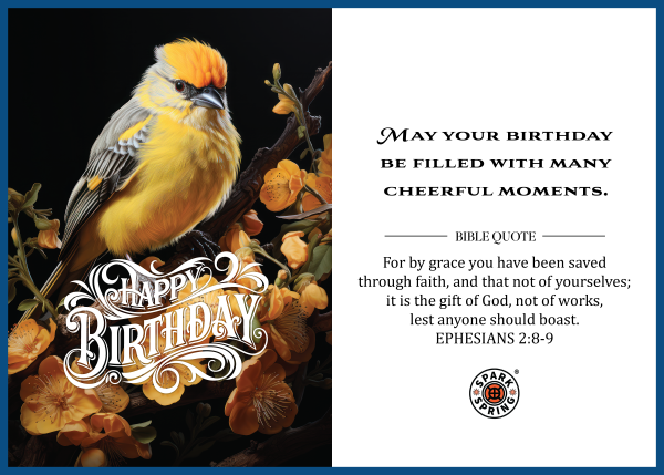 Christian-inspired Cheerful Moments Happy Birthday Eco-Friendly Greeting Card (Virtual)