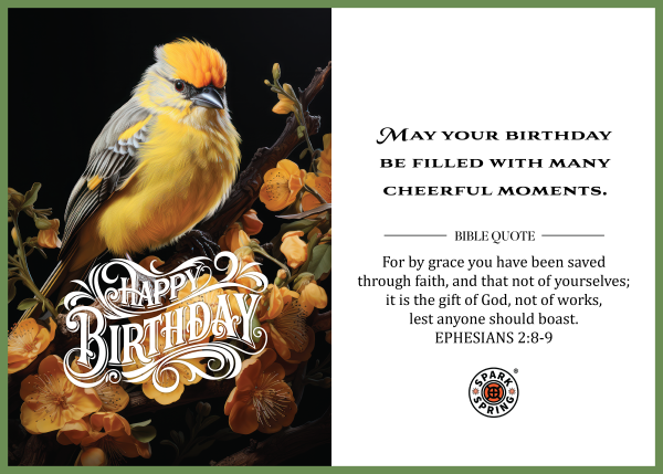 Christian-inspired Cheerful Moments Happy Birthday Eco-Friendly Greeting Card (Virtual)