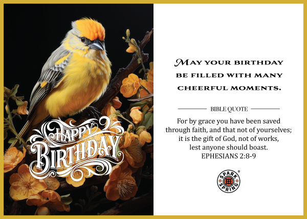 Christian-inspired Cheerful Moments Happy Birthday Eco-Friendly Greeting Card (Virtual)