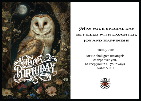 Christian-inspired Joy & Happiness Happy Birthday Eco-Friendly Greeting Card (Virtual)