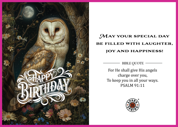 Christian-inspired Joy & Happiness Happy Birthday Eco-Friendly Greeting Card (Virtual)