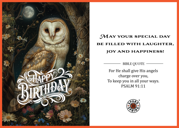 Christian-inspired Joy & Happiness Happy Birthday Eco-Friendly Greeting Card (Virtual)