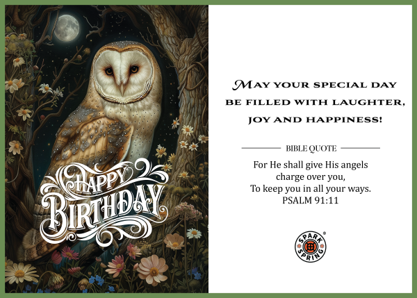 Christian-inspired Joy & Happiness Happy Birthday Eco-Friendly Greeting Card (Virtual)