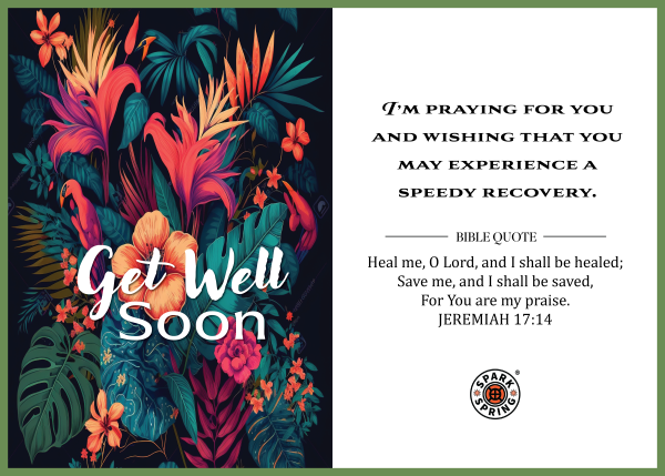 Christian-inspired Speedy Recovery Get Well Soon Eco-Friendly Greeting Card (Virtual)
