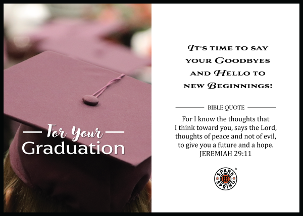 Christian-inspired New Beginnings Graduation Eco-Friendly Greeting Card (Virtual)