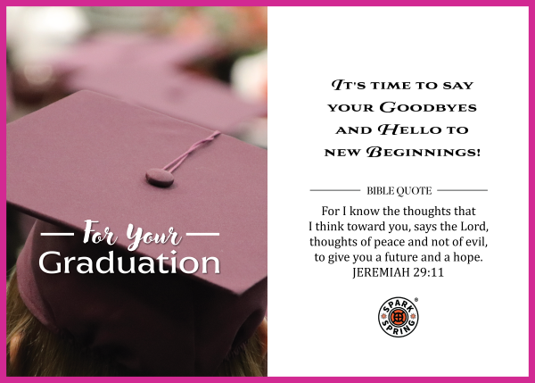 Christian-inspired New Beginnings Graduation Eco-Friendly Greeting Card (Virtual)