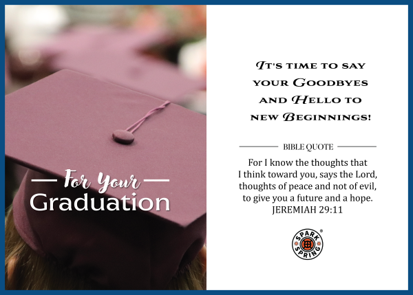 Christian-inspired New Beginnings Graduation Eco-Friendly Greeting Card (Virtual)
