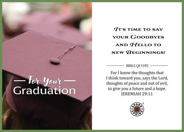 Christian-inspired New Beginnings Graduation Eco-Friendly Greeting Card (Virtual)
