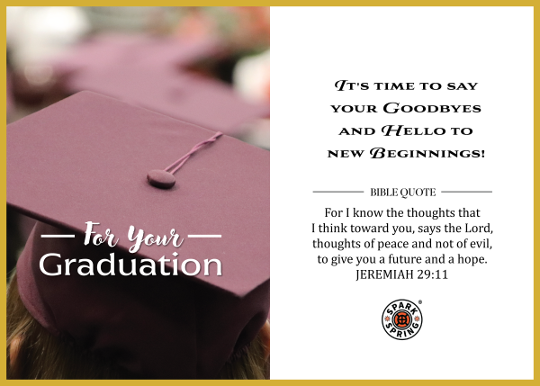Christian-inspired New Beginnings Graduation Eco-Friendly Greeting Card (Virtual)
