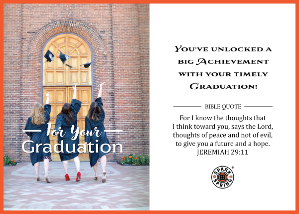 Christian-inspired Big Achievement Graduation Eco-Friendly Greeting Card (Virtual)