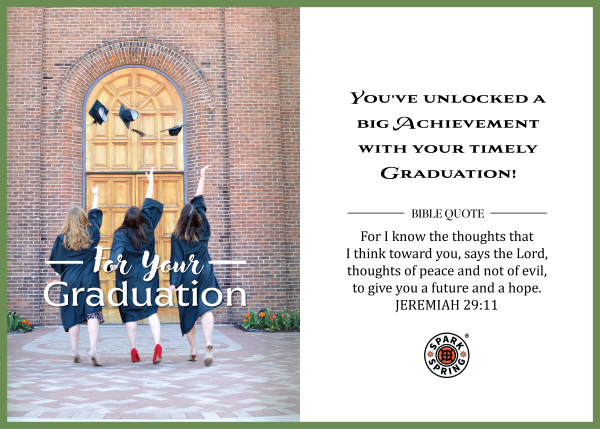 Christian-inspired Big Achievement Graduation Eco-Friendly Greeting Card (Virtual)