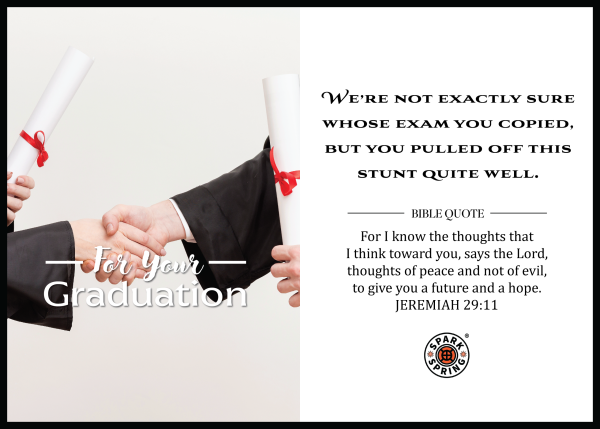Christian-inspired Exam Stunt Graduation Greeting Card (Virtual)