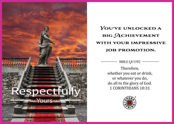 Christian-inspired Big Achievement Respectfully Yours Job Promotion Eco-Friendly Greeting Card (Virtual)