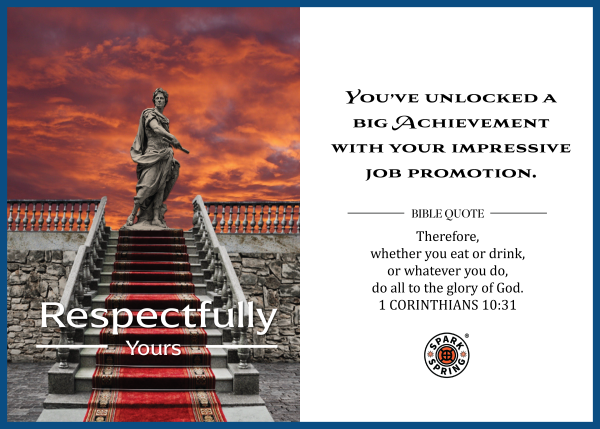 Christian-inspired Big Achievement Respectfully Yours Job Promotion Eco-Friendly Greeting Card (Virtual)