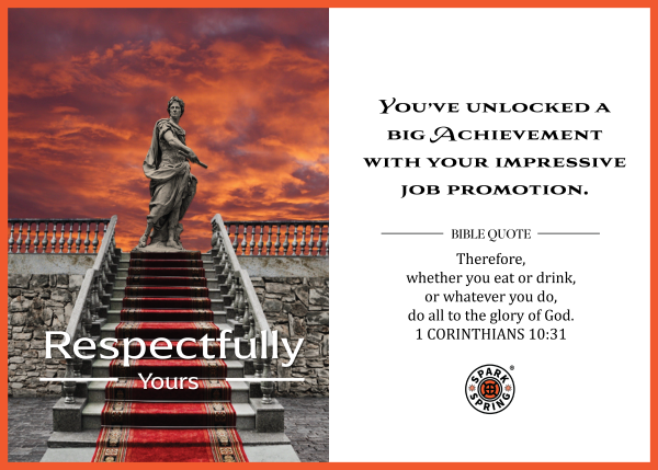 Christian-inspired Big Achievement Respectfully Yours Job Promotion Eco-Friendly Greeting Card (Virtual)