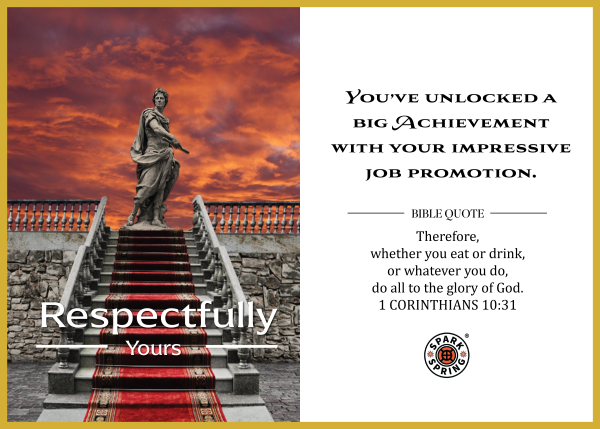 Christian-inspired Big Achievement Respectfully Yours Job Promotion Eco-Friendly Greeting Card (Virtual)