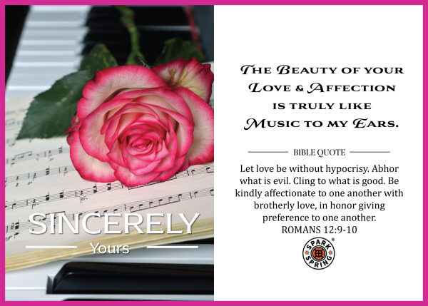 Christian-inspired Like Music to My Ears Sincerely Yours Love & Valentine's Day Eco-Friendly Greeting Card (Virtual)