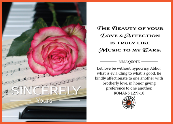 Christian-inspired Like Music to My Ears Sincerely Yours Love & Valentine's Day Eco-Friendly Greeting Card (Virtual)