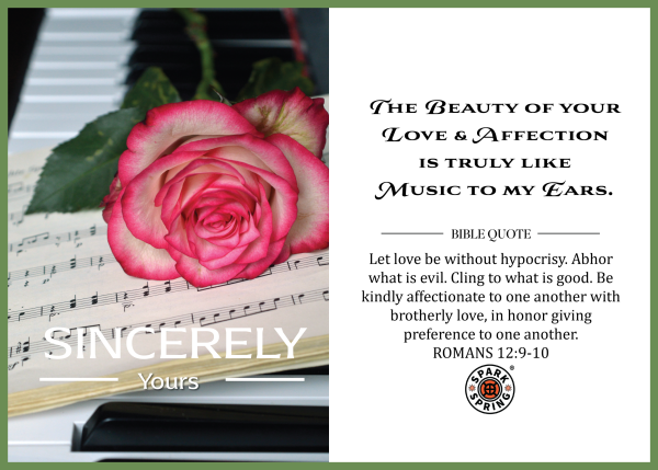 Christian-inspired Like Music to My Ears Sincerely Yours Love & Valentine's Day Eco-Friendly Greeting Card (Virtual)