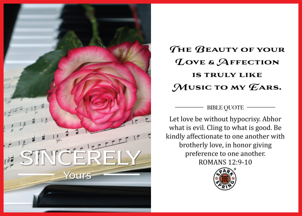 Christian-inspired Like Music to My Ears Sincerely Yours Love & Valentine's Day Eco-Friendly Greeting Card (Virtual)