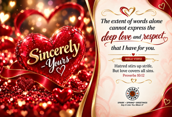 Spark + Spring virtual greeting card - Sincerely Yours (Love & Romance)