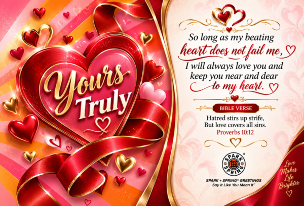 Spark + Spring virtual greeting card - Yours Truly (Love & Romance)
